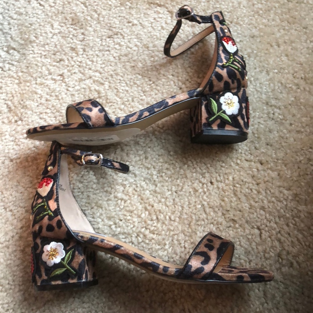 New Steve Madden Inca velvet floral flowers rose rhinestone sandal shoe 6.5 - Picture 6 of 7